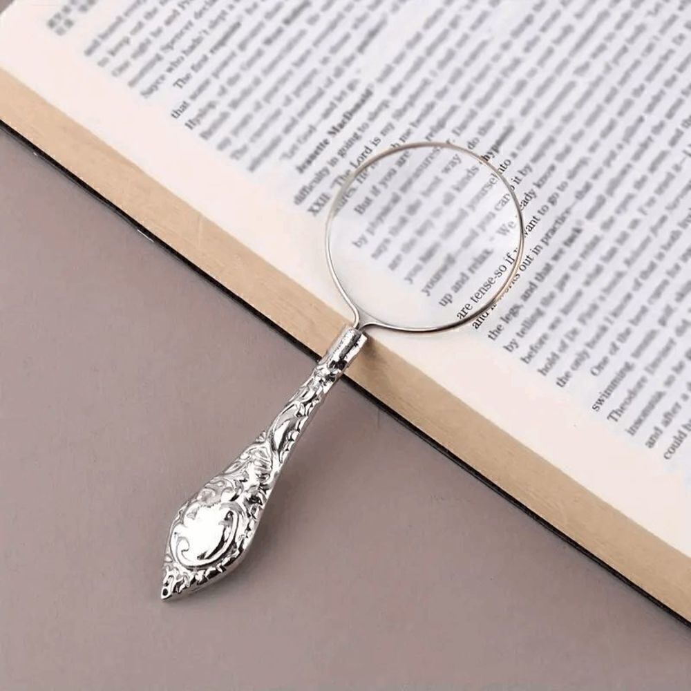 Silver Embossed Handle Magnifying Glass